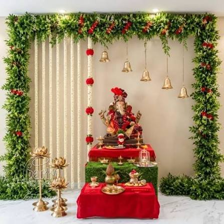 Simple Ground Mandam Ganpati Decor